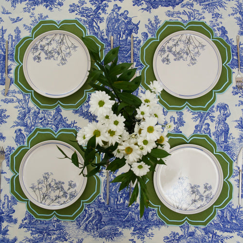 LUMERA GREEN ROUND FABRIC PLACEMAT