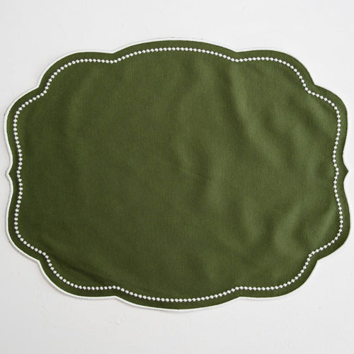 MIRELI GREEN RECTANGLE PLACEMAT & NAPKIN SET