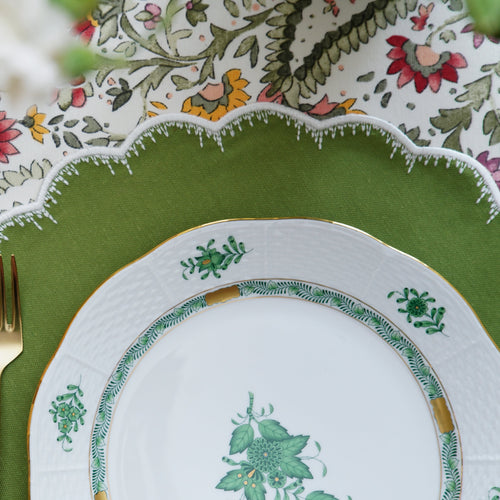 CLOVER GREEN ROUND FABRIC PLACEMAT