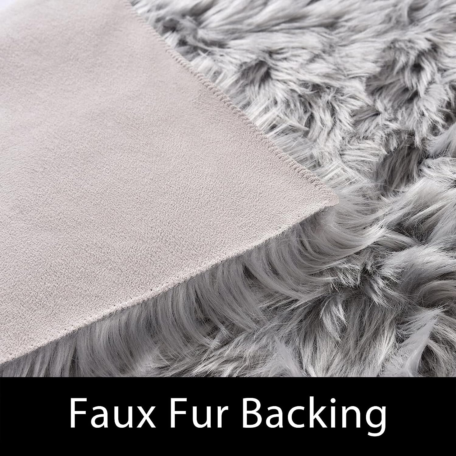 FANCY & STACY Thicken Faux Fur Rugs Plush Carpet area rug options of 4 colors 3 sizes