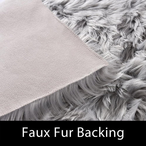 FANCY & STACY Thicken Faux Fur Rugs Plush Carpet area rug options of 4 colors 3 sizes
