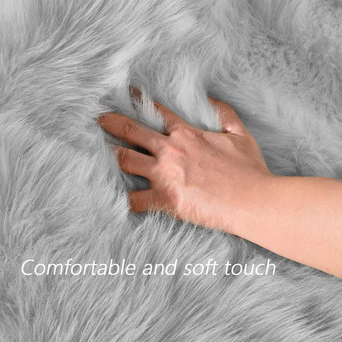 FANCY & STACY Thicken Faux Fur Rugs Plush Carpet area rug options of 4 colors 3 sizes