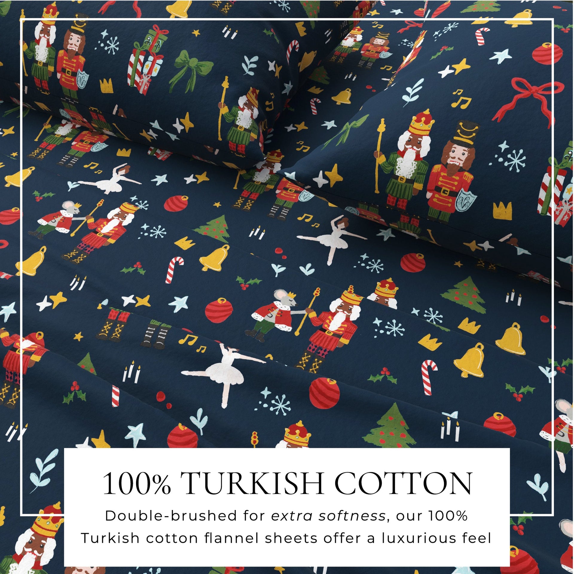 Turkish Cotton Christmas Flannel Sheet - Whittaker Collection