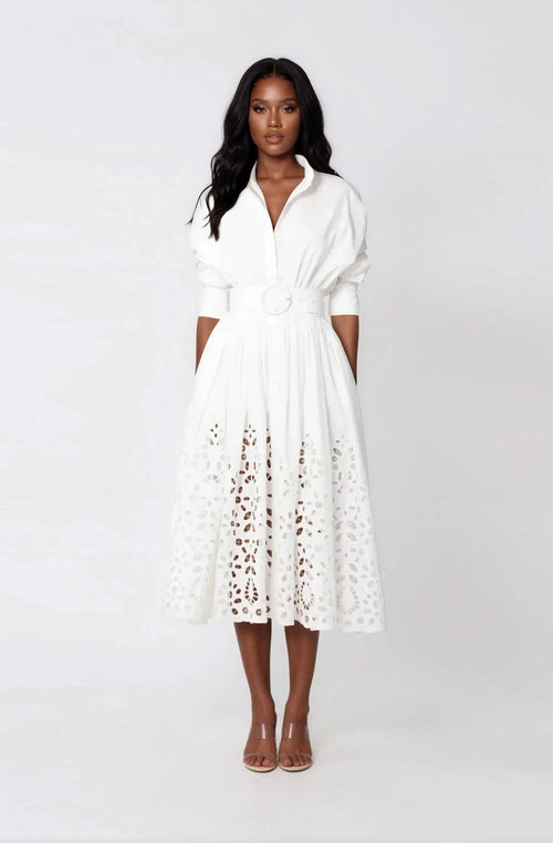 Hayden Shirt Dress – White