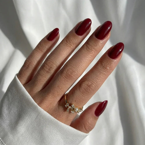 Grape Red Oval Nails - Press On Nails