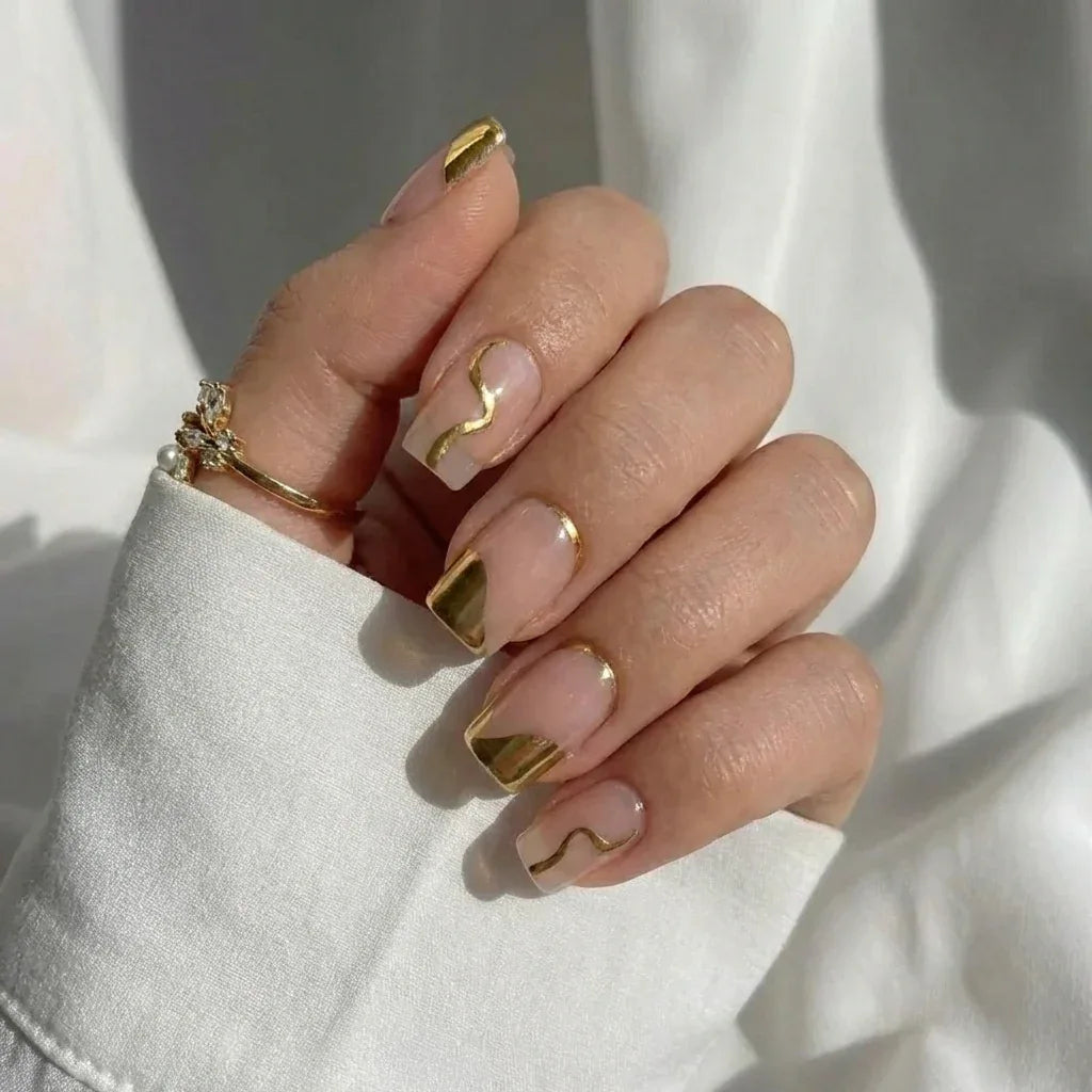 Golden Hour Square Nails - Press On Nails