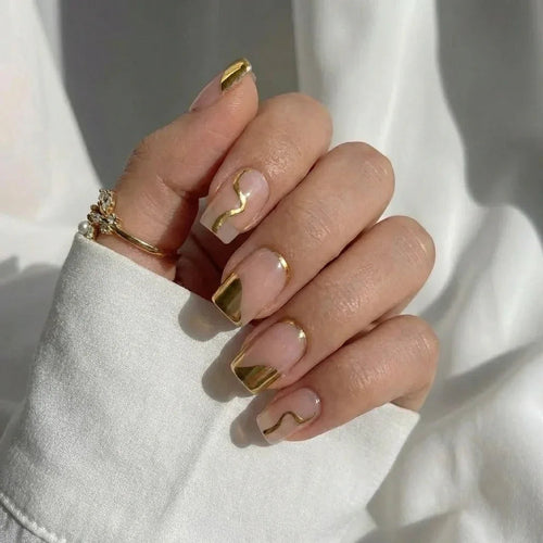 Golden Hour Square Nails - Press On Nails