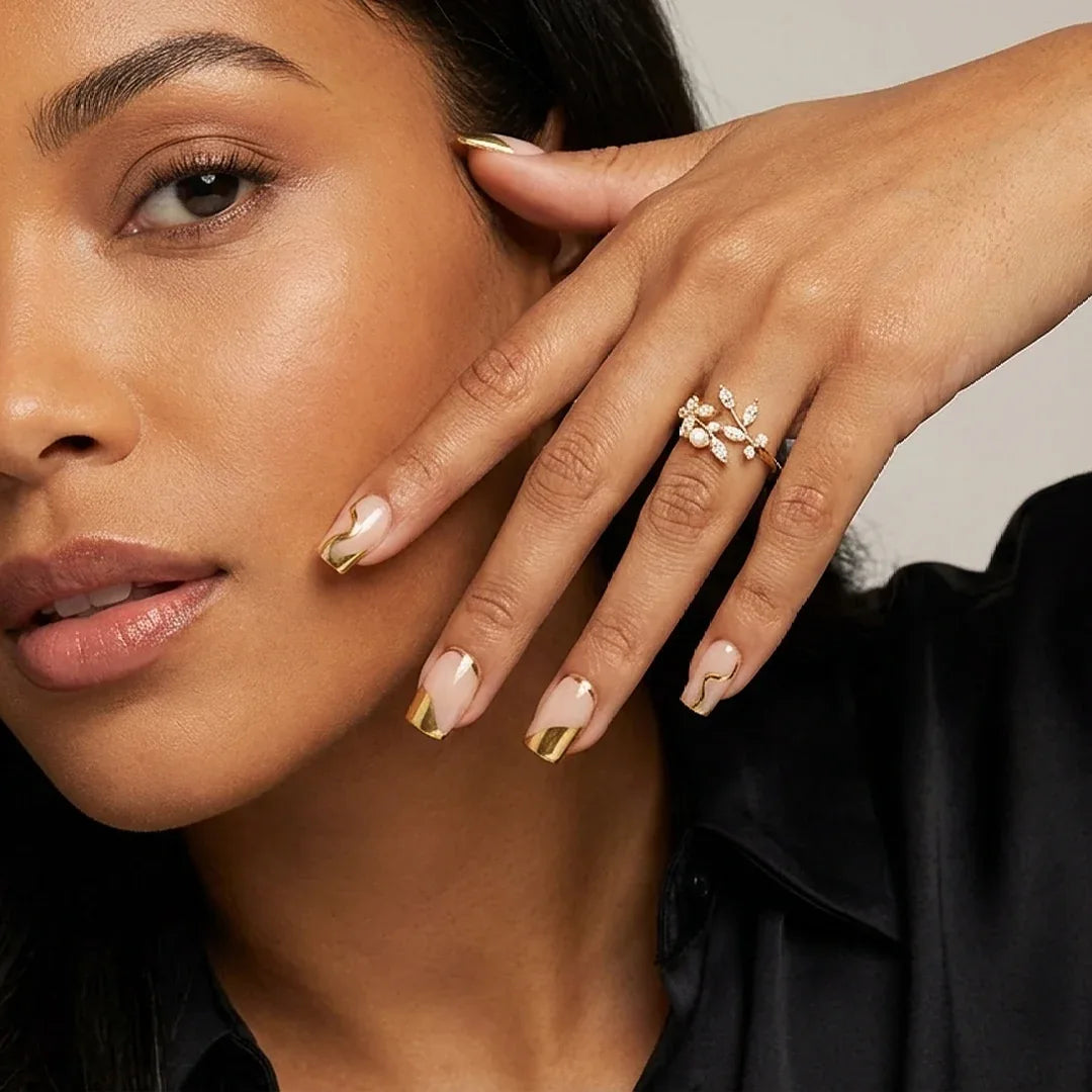 Golden Hour Square Nails - Press On Nails