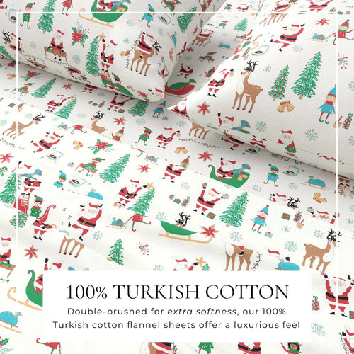 Turkish Cotton Christmas Flannel Sheet - Whittaker Collection