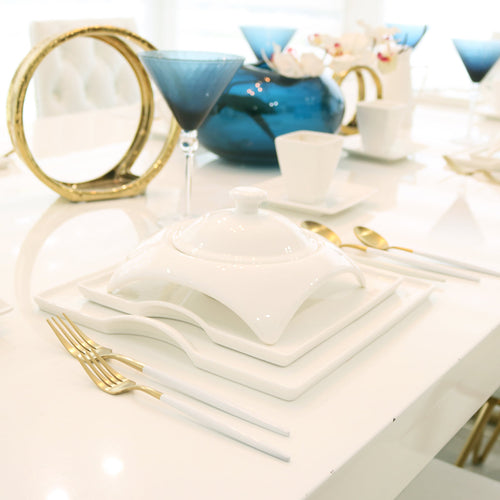 Square Porcelain Dinnerware Set