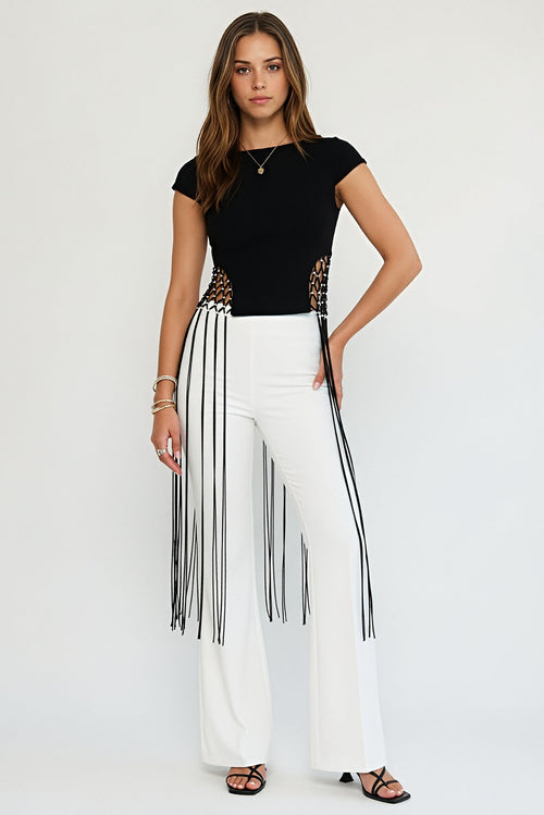 Leona fringe top
