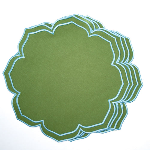 LUMERA GREEN ROUND FABRIC PLACEMAT