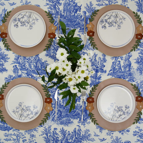 JASMINE BEIGE ROUND FAUX LEATHER PLACEMAT