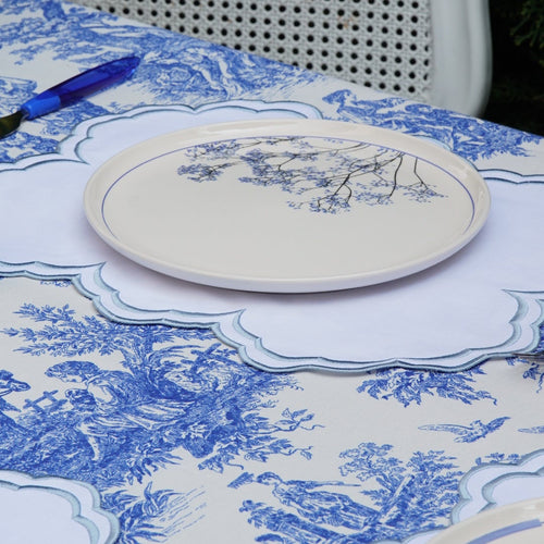 AQUELLE WHITE RECTANGLE FABRIC PLACEMAT
