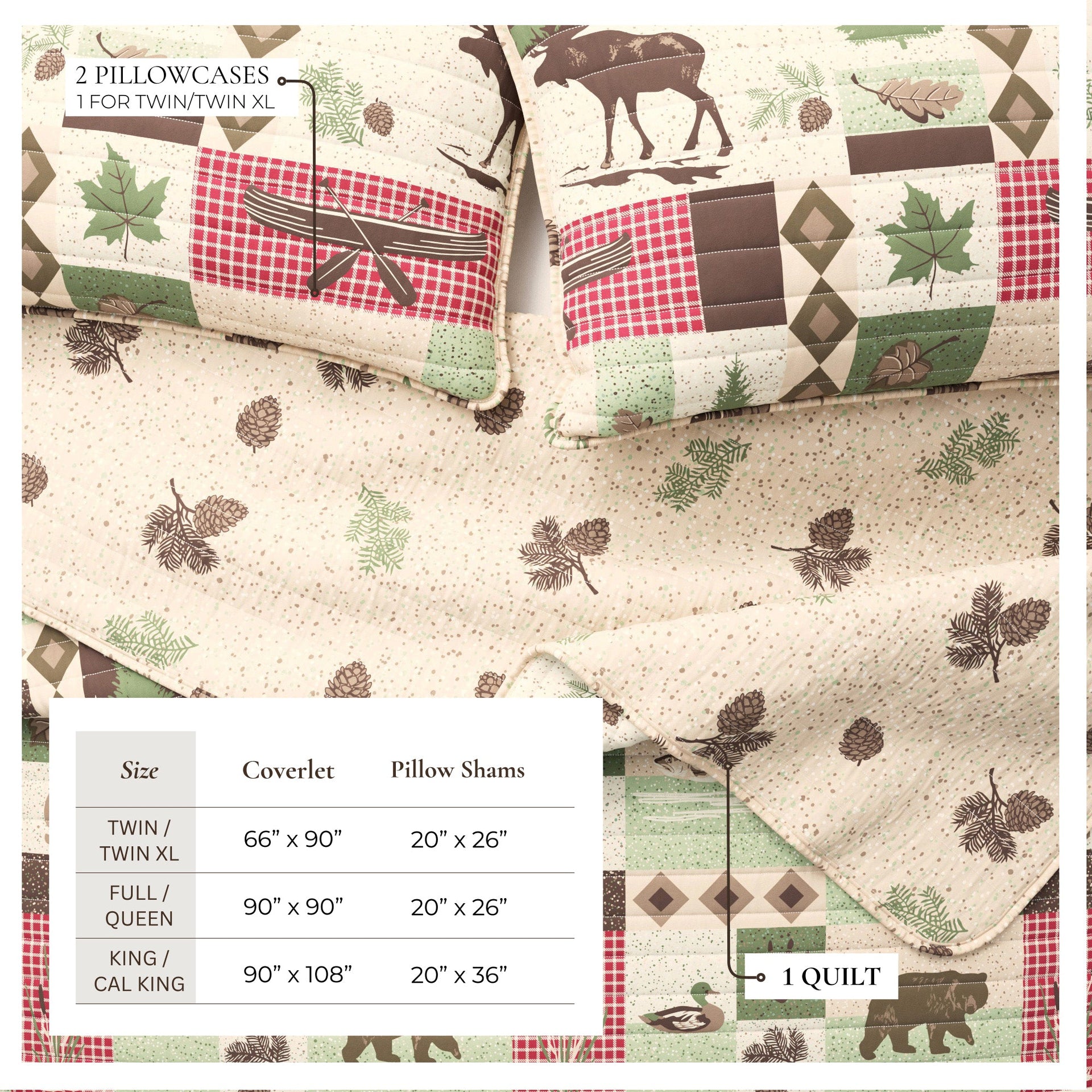 Wilder Collection 3 Piece Lodge Quilt Set