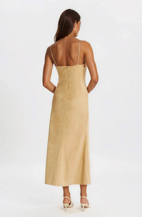 Nadira Faux Suede Dress – Soft Camel (Final Sale)