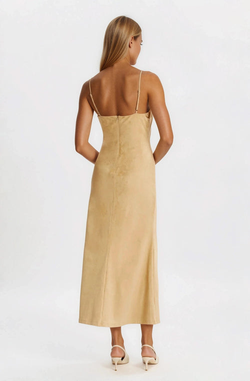 Nadira Faux Suede Dress – Soft Camel (Final Sale)