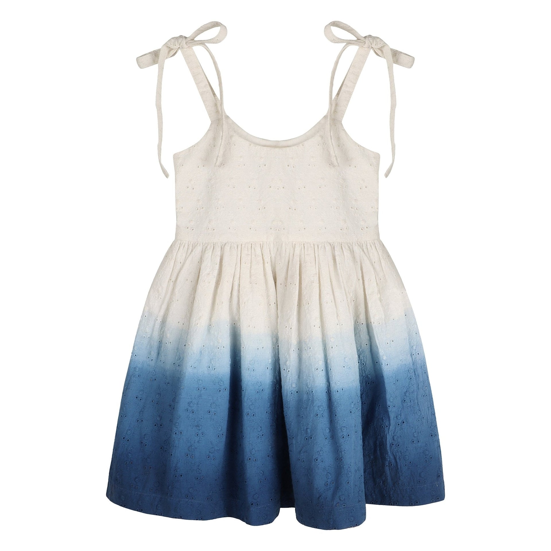Ocean Ombre Nautical Schiffli | Hand-Dyed 100% Cotton Dress