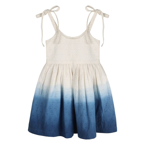 Ocean Ombre Nautical Schiffli | Hand-Dyed 100% Cotton Dress