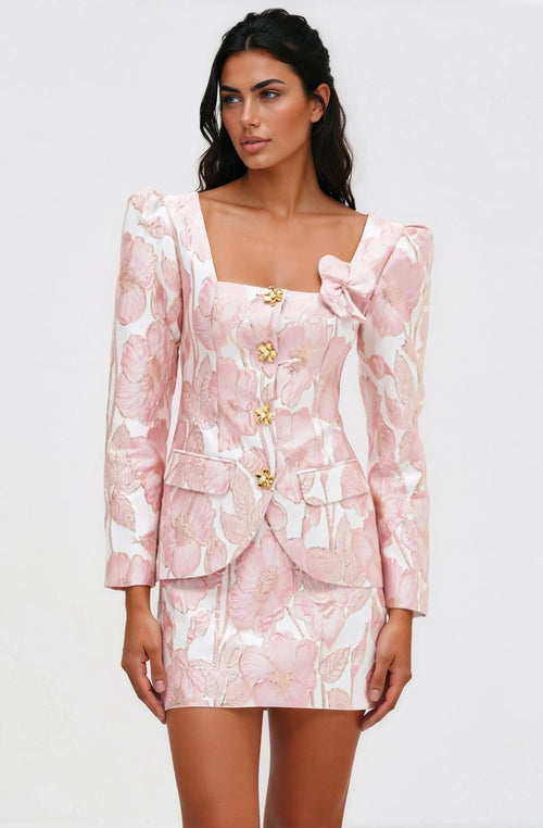 Petal Jacquard Jacket – Pink (Final Sale)