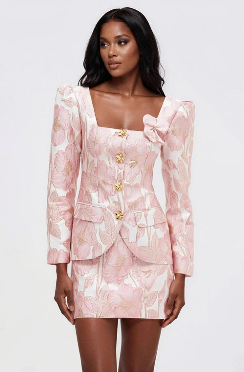 Petal Jacquard Jacket – Pink (Final Sale)