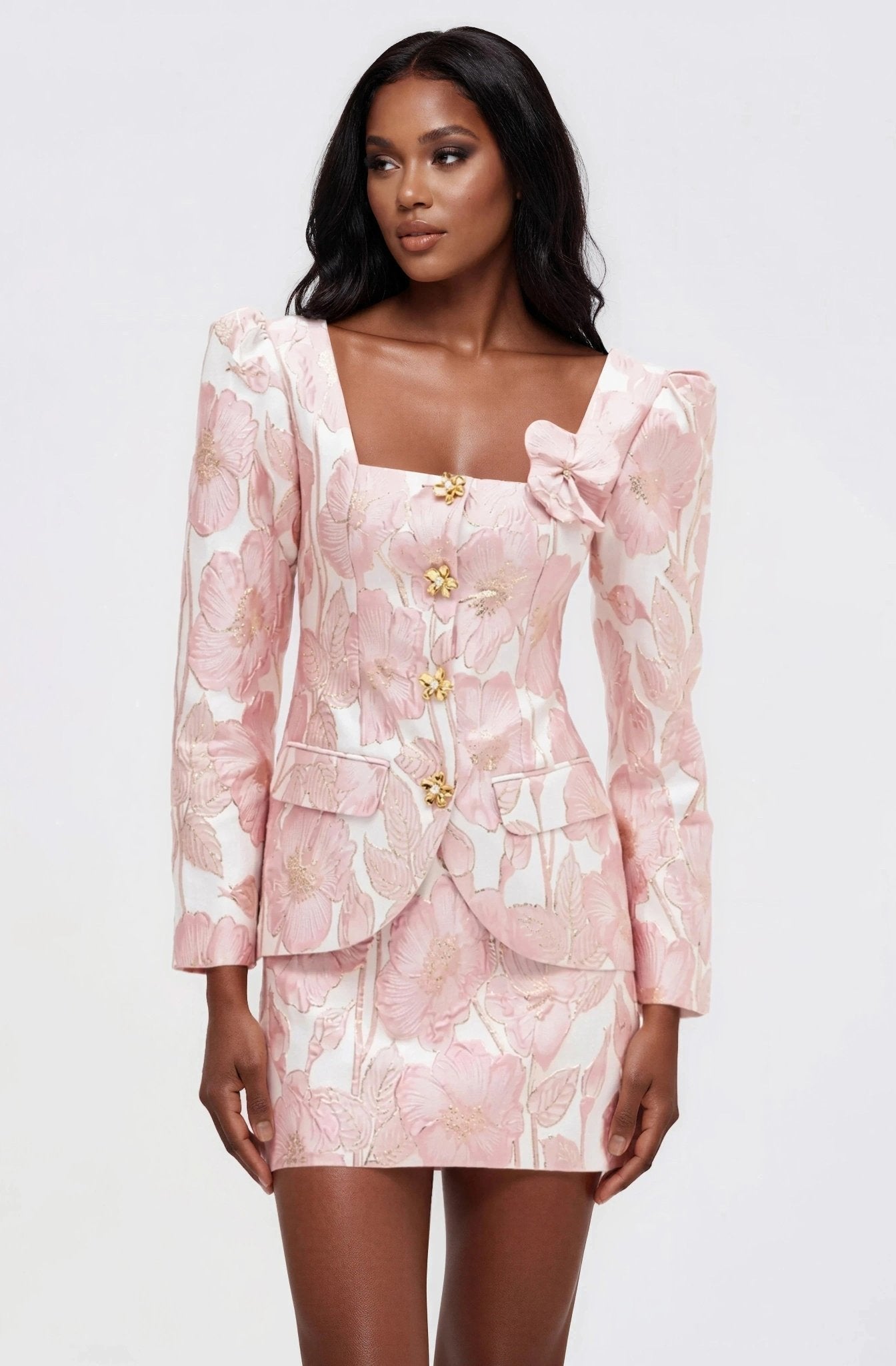 Petal Jacquard Jacket – Pink (Final Sale)