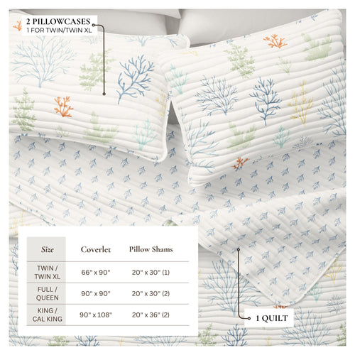 3-Piece Coastal Quilt - Maldives Collection