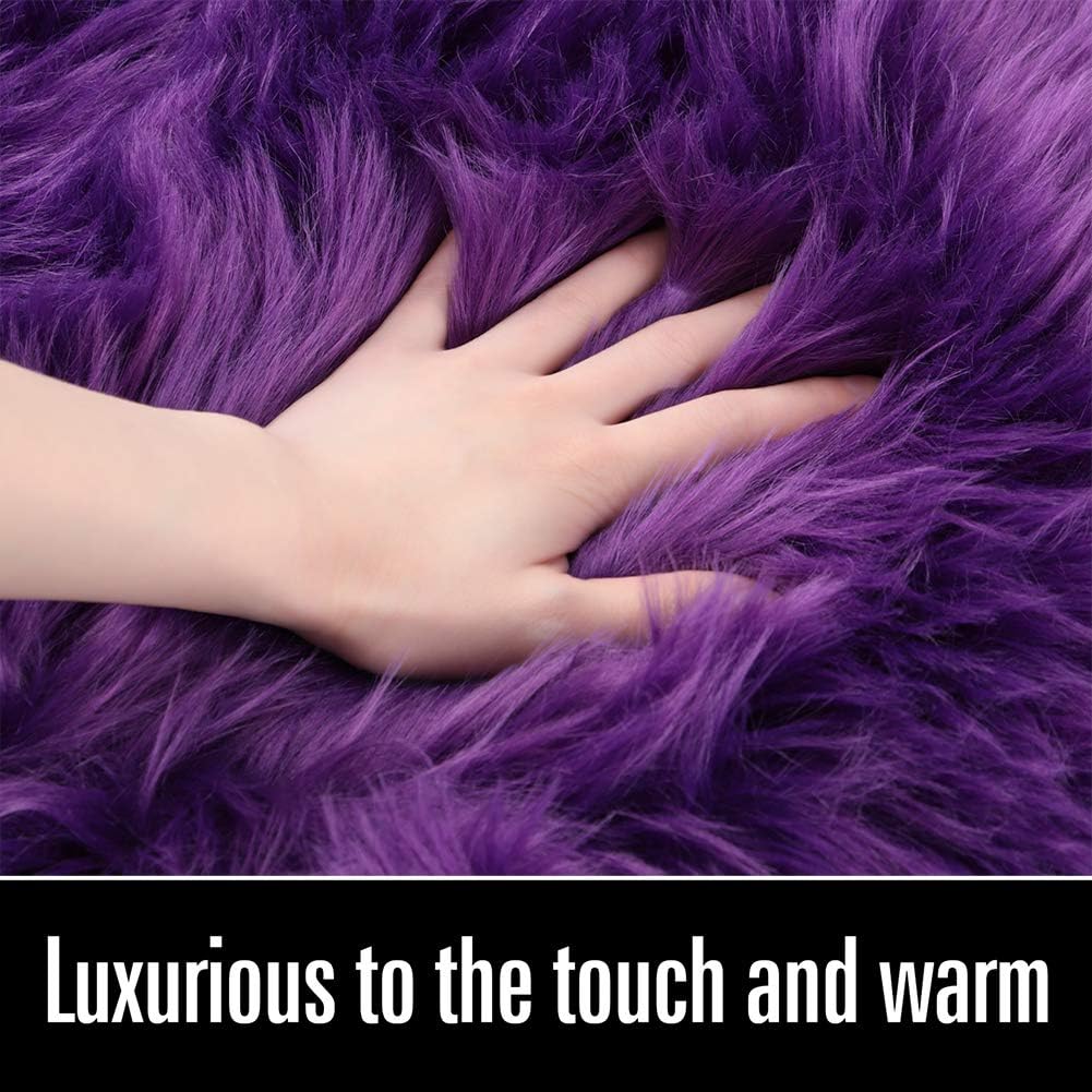 FANCY & STACY Thicken Faux Fur Rugs Plush Carpet area rug options of 4 colors 3 sizes