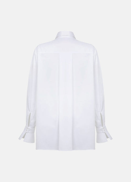 Quinta Tie Detail White Organic Cotton Shirt