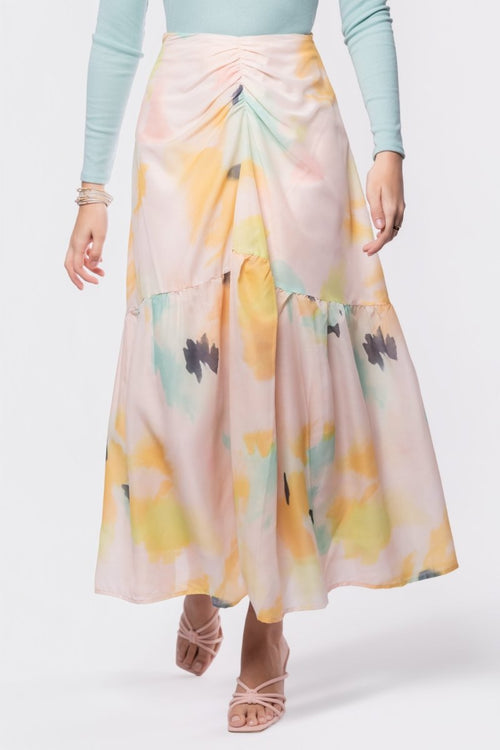Rina Skirt (Peach Green)