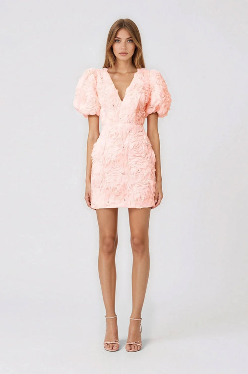 Rosella 3D Mini Dress – Pink