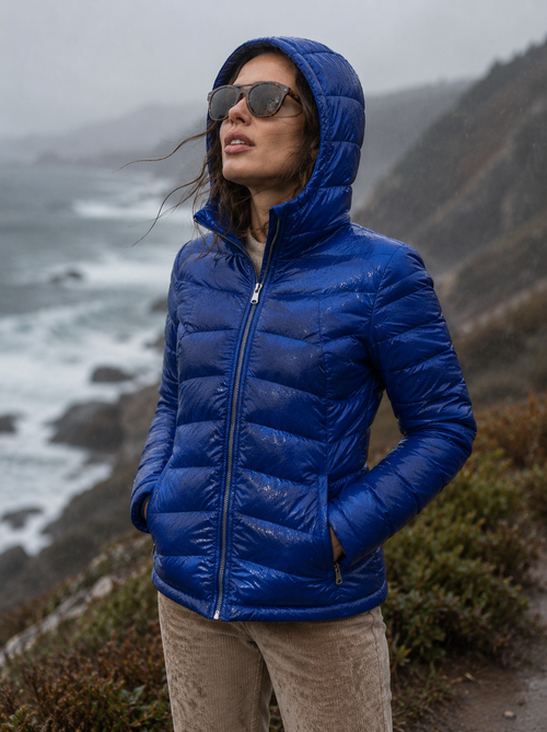 The Senenne | Hooded Down Jacket | Electric Blue
