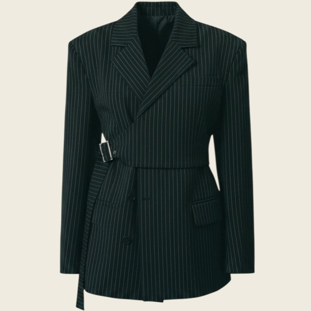 Luna Noir Pinstripe Blazer