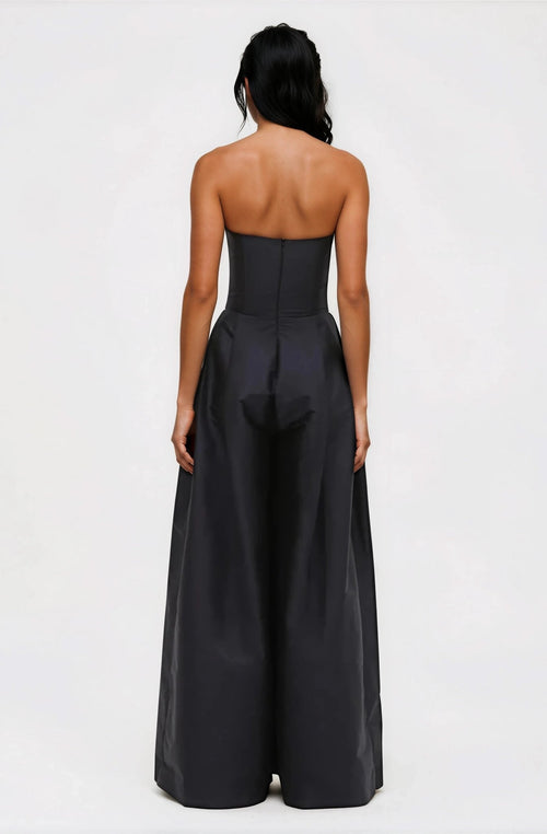 Taffeta Bloom Jumpsuit – Black (Final Sale)