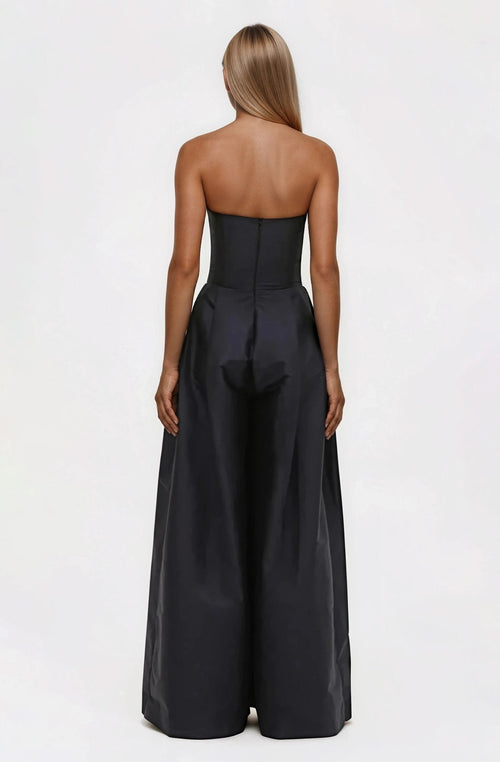 Taffeta Bloom Jumpsuit – Black (Final Sale)