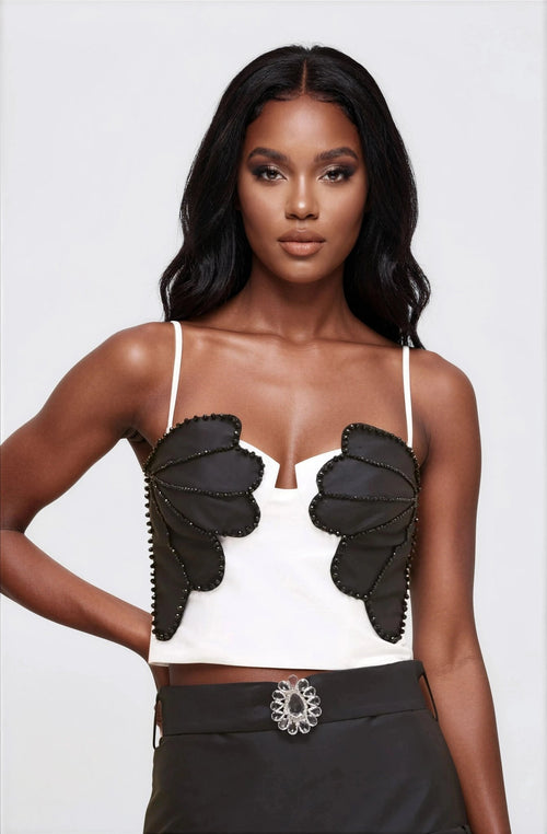 Taffeta Bloom Top - Off White (Final Sale)