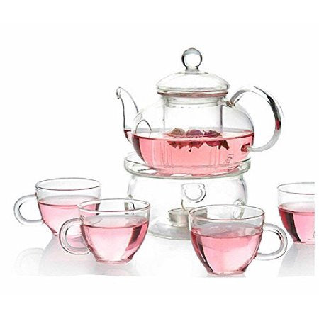 FANCY & STACY Teapot with infuser + warmer and 4 cups