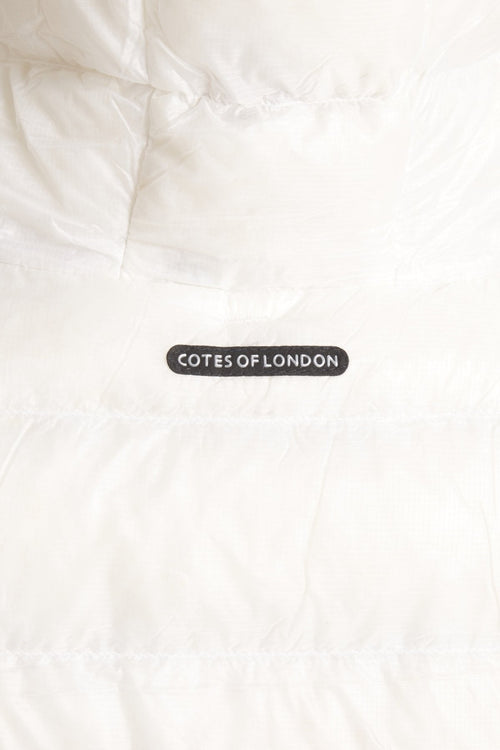 The Camden | Long Hooded Down Vest | Ivory