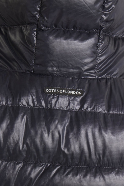 The Camden | Long Hooded Down Vest | Midnight Black