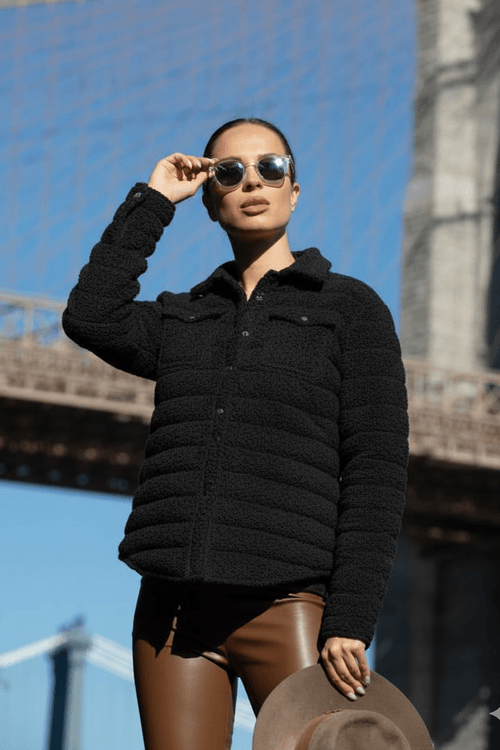 The Harrow Bouclé | Down Shirt | Midnight Black