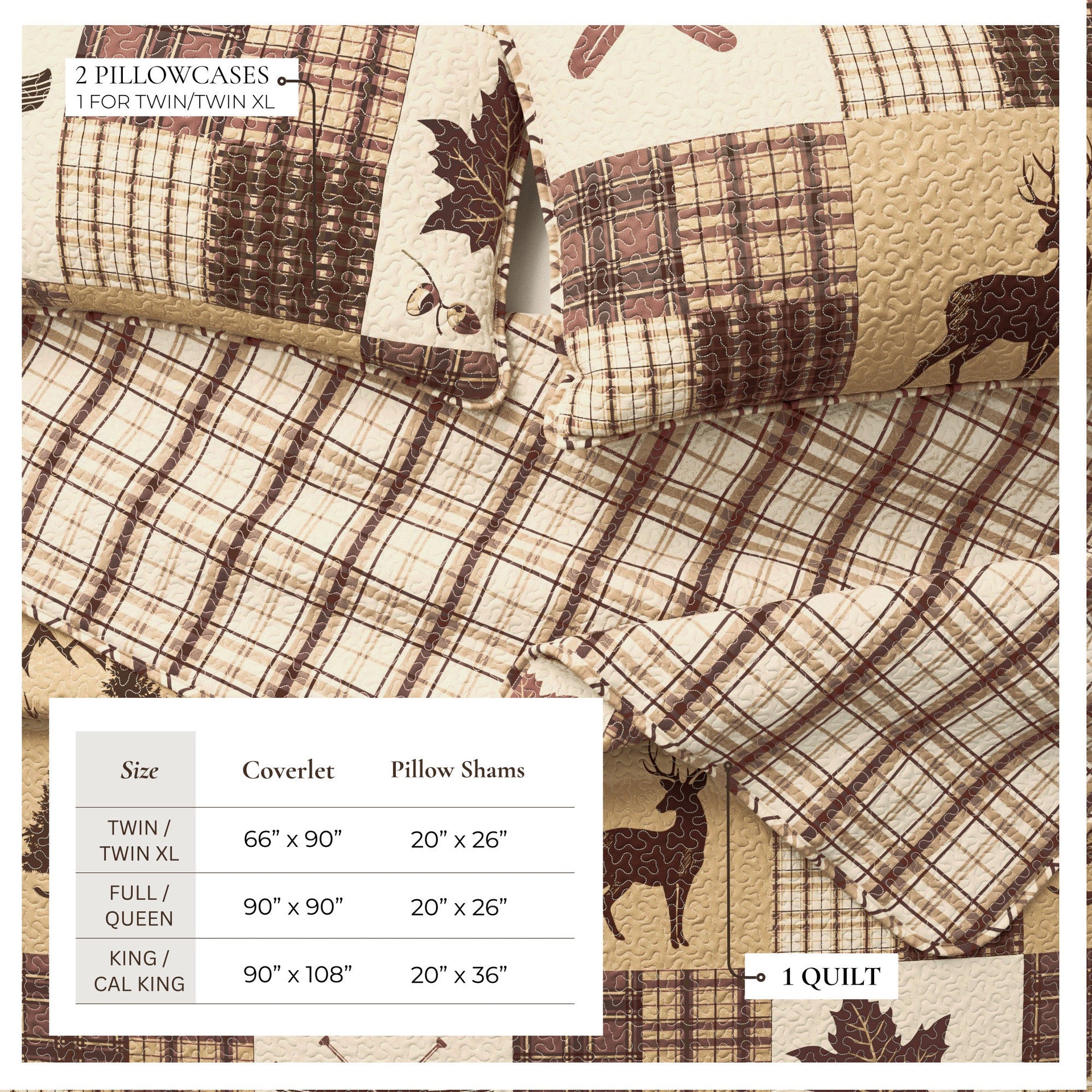 Redwood Lodge 3 Piece Quilt Set