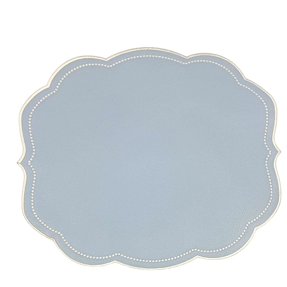 VELOUR LIGHT BLUE FAUX LEATHER PLACEMAT