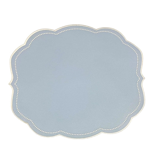 VELOUR LIGHT BLUE FAUX LEATHER PLACEMAT