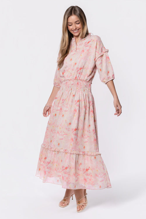 Victoria Dress (Pink Yellow)