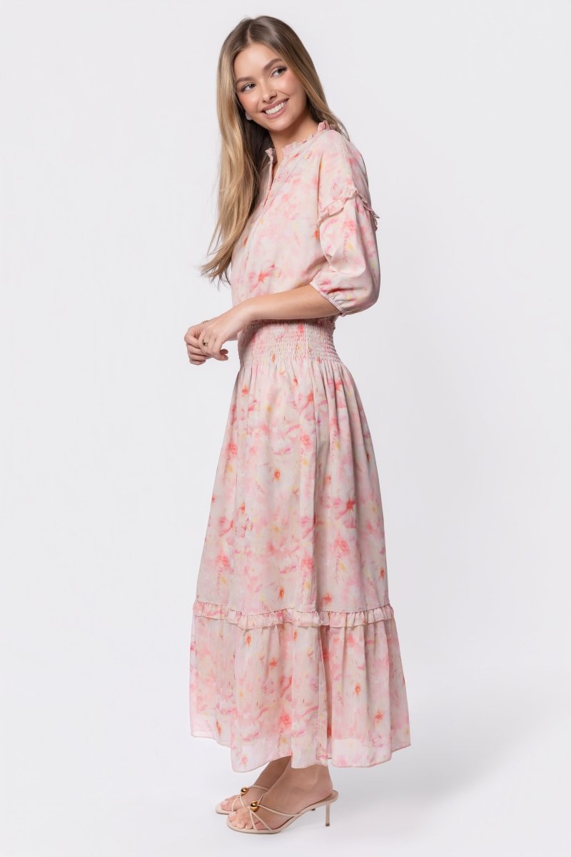 Victoria Dress (Pink Yellow)