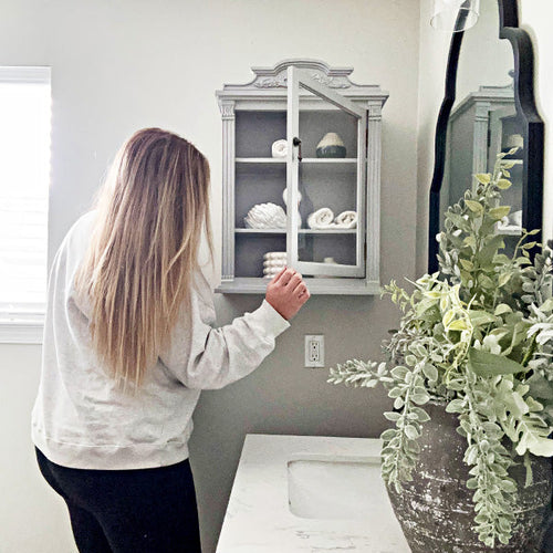 Baroque Elegance Wall Mounted Cabinet with Magnetic Door