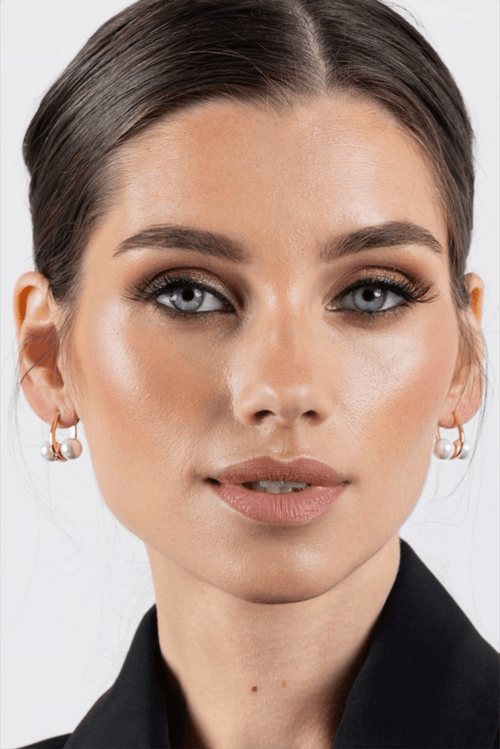 Waterproof Gold-Plated Pearl Hoop Earring