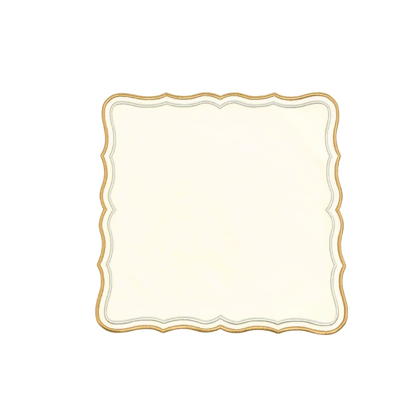 SHIMMER IVORY GOLD SILVER FABRIC PLACEMAT