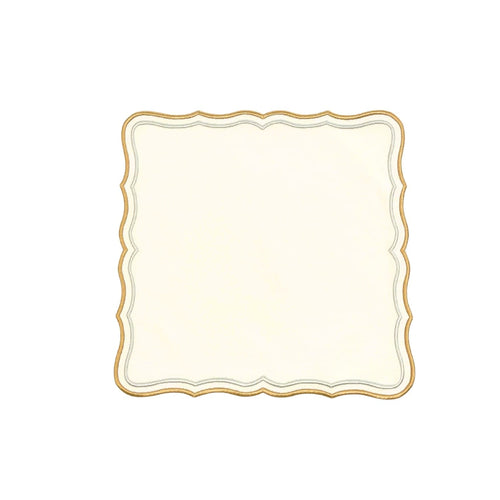 SHIMMER IVORY GOLD SILVER FABRIC PLACEMAT
