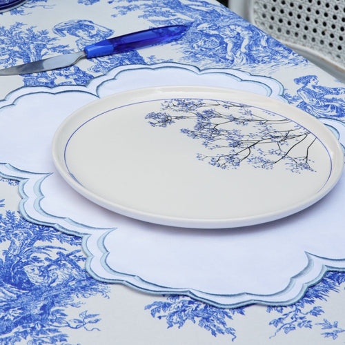 AQUELLE WHITE RECTANGLE FABRIC PLACEMAT